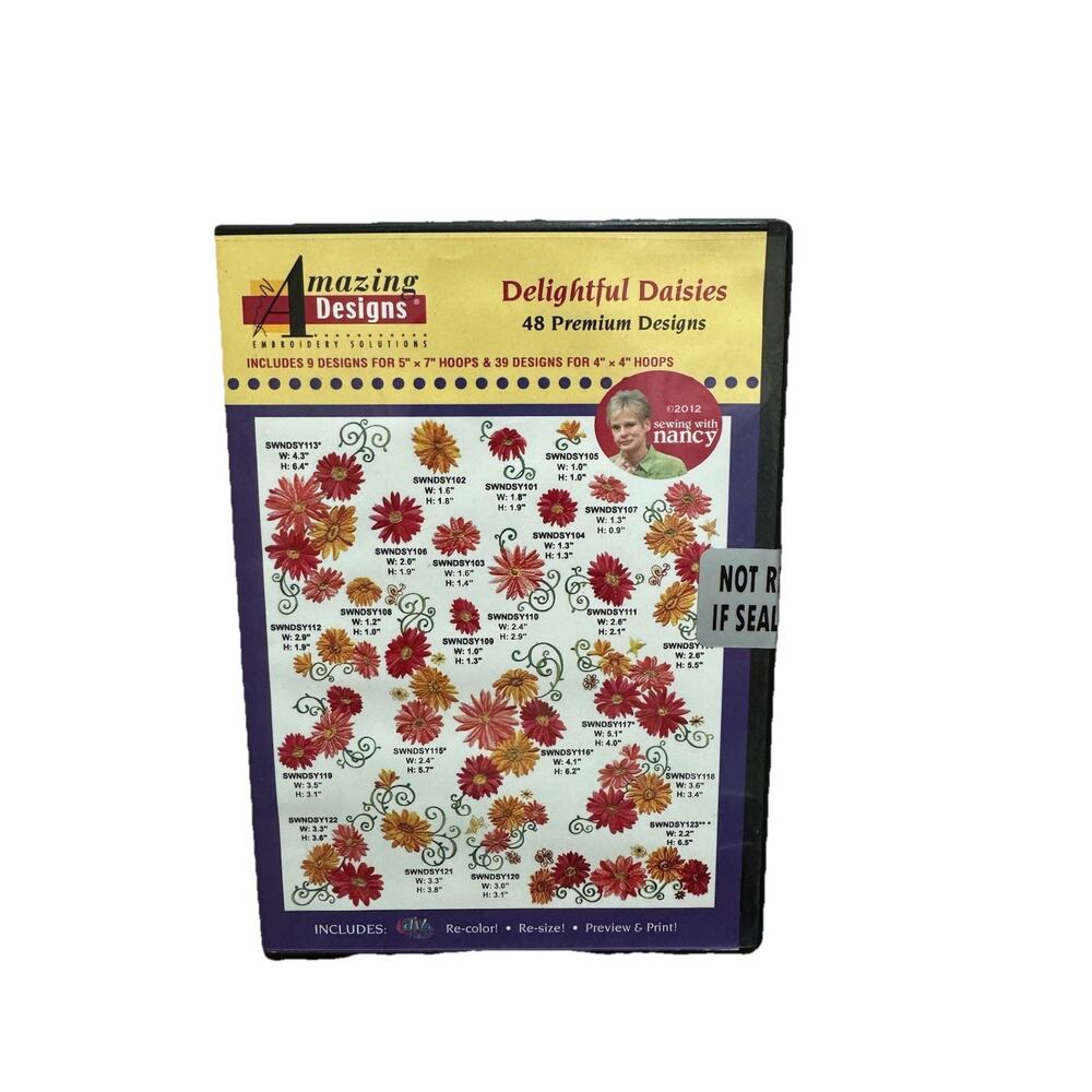 Amazing Designs Embroidery CD Delightful Daisies 48 Designs